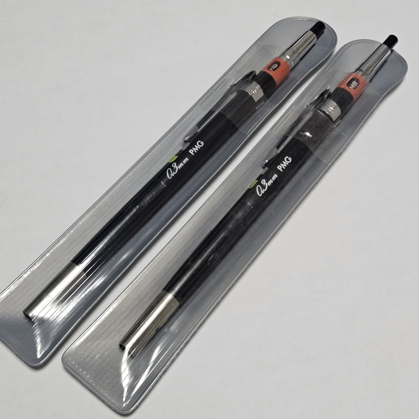 ​[LOT OF 2] NOS Vintage Pentel PMG 0.3mm Mechanical Pencil w/ Cap & Case Japan