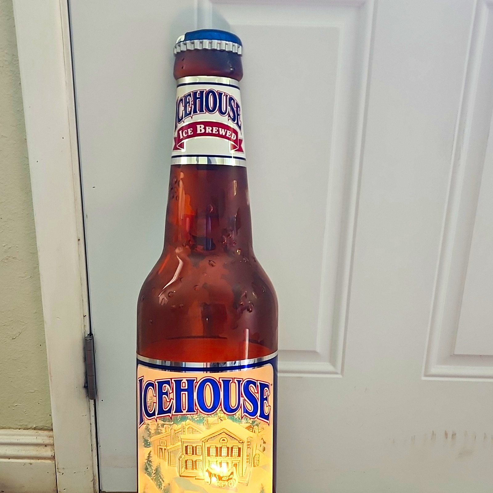 Vintage 1994 Icehouse Beer Lighted 3D Bottle Sign Working Plank Road Brewery 30\