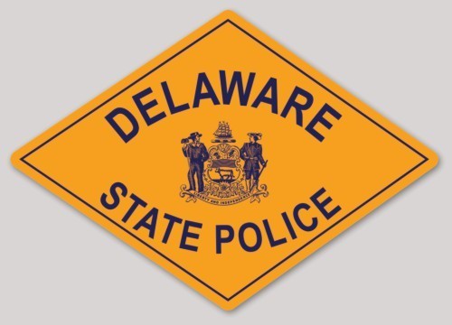 Delaware State Police Diamond Vinyl Sticker Decal 3 x 2 Inches Non Reflective
