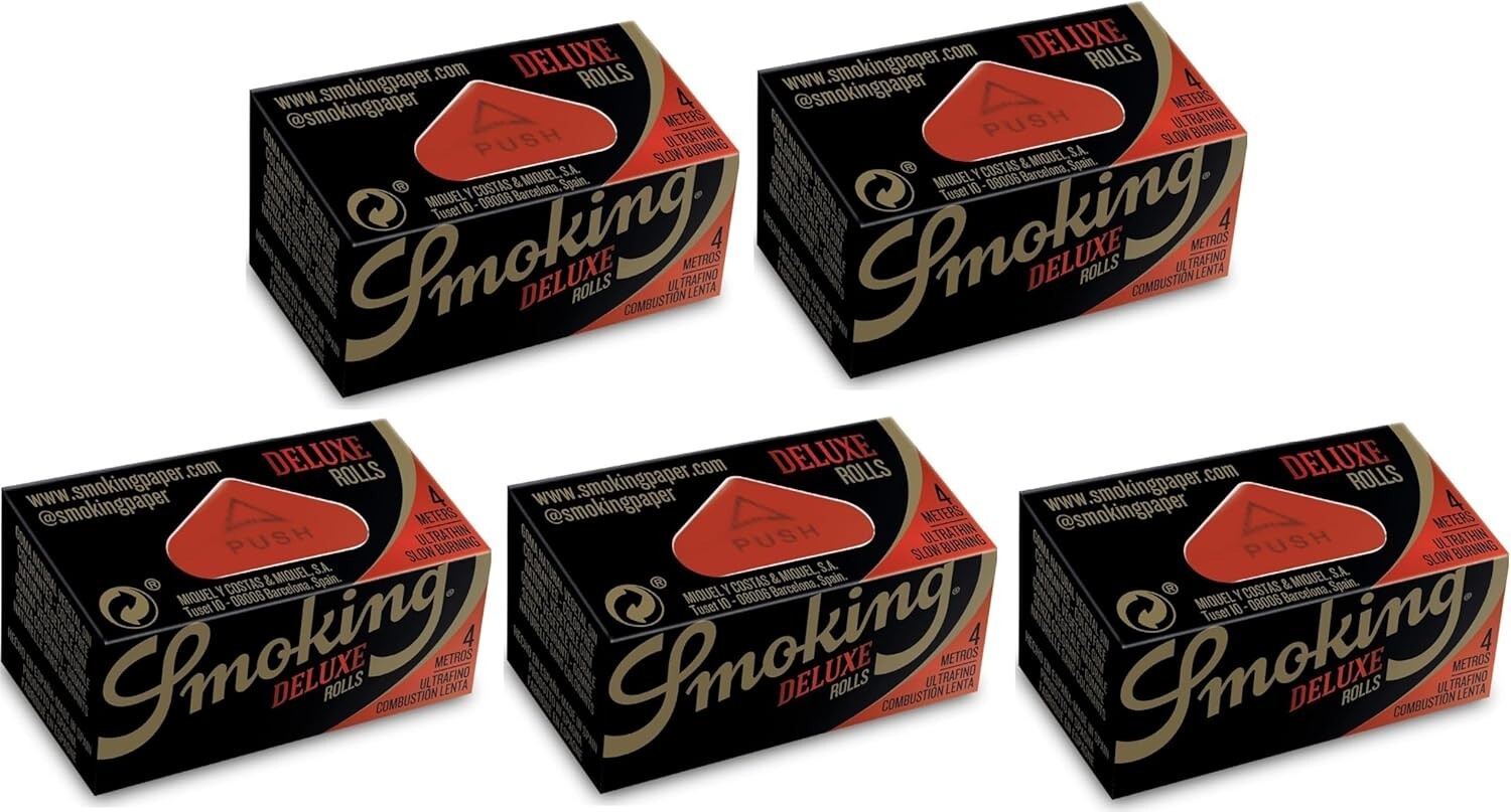 Smoking Deluxe Rolling Paper - Cigarette Rolls, 5 Rolls
