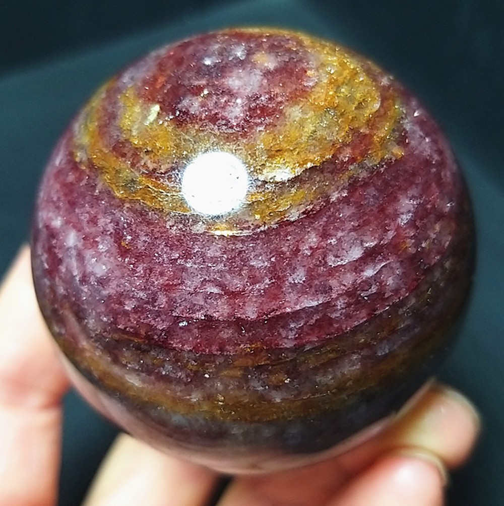 RARE 200g Natural Polished Colorful Strawberry Jin Agate Ball Healing A4948