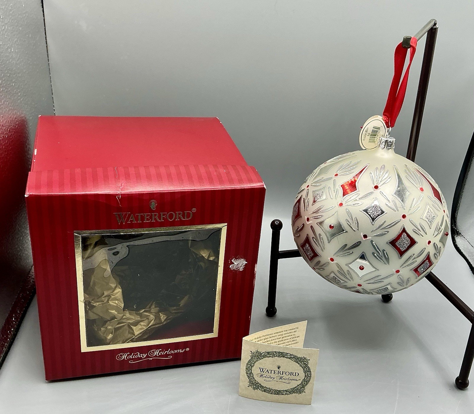 Retired Waterford Holiday Heirlooms Holiday Bliss Ball Ornament W/ Box 5.5” 2006