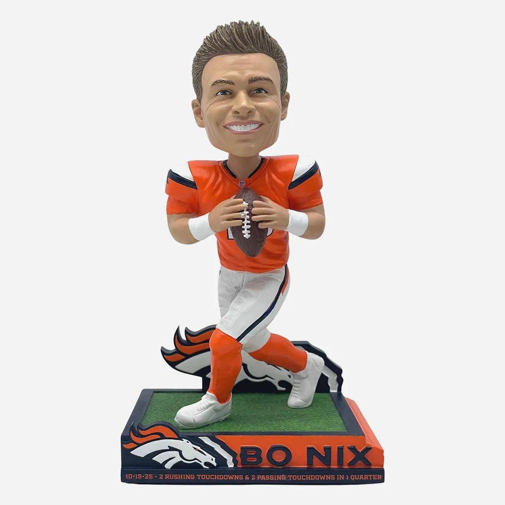 Bo Nix Denver Broncos 2 Rushing & 2 Passing Touchdowns In One Quarter Bobblehead