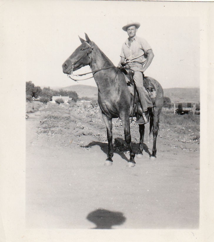 Vintage Photo 1946 Cowboy on Horse Handsome Man Rural America Farm Ranch USA