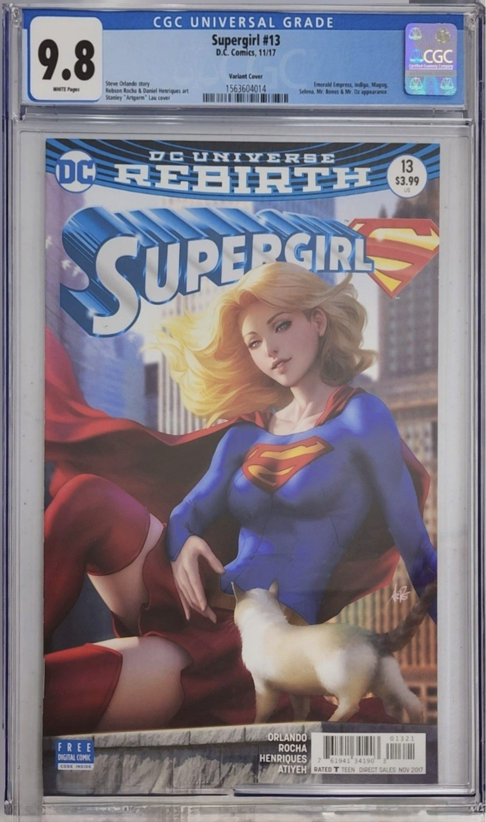 Supergirl #13 DC Comics 11/17 Artgerm Controversial Variant Cover CGC 9.8 