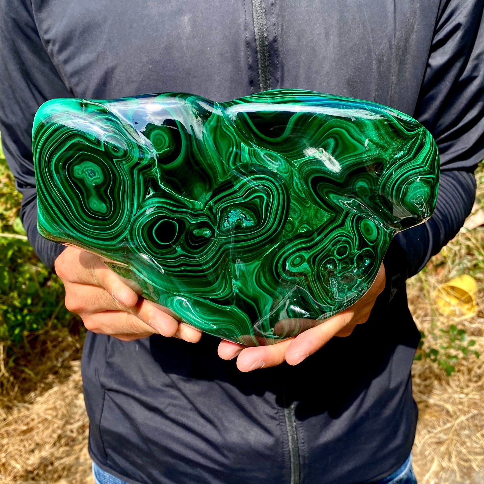 7.7LB  Natural Polished Malachite Mineral freeform specimen Reiki Stone Healing