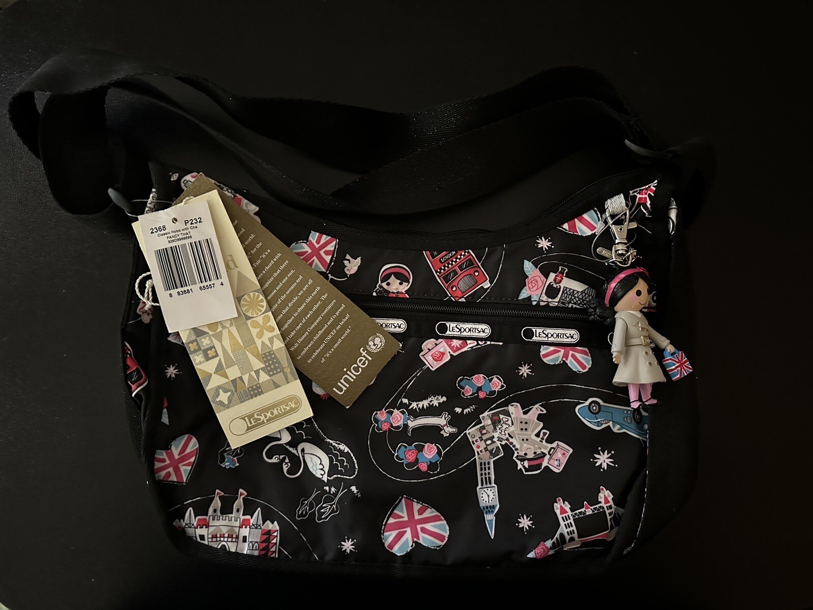 Disney LeSportsac Classic Hobo Sm World Fancy That Uk With Charm And Sm Zip Bag