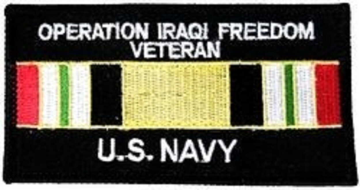 USN NAVY OPERATION IRAQI FREEDOM OIF VETERAN W/ CAMPAIGN RIBBON PATCH SAILOR 