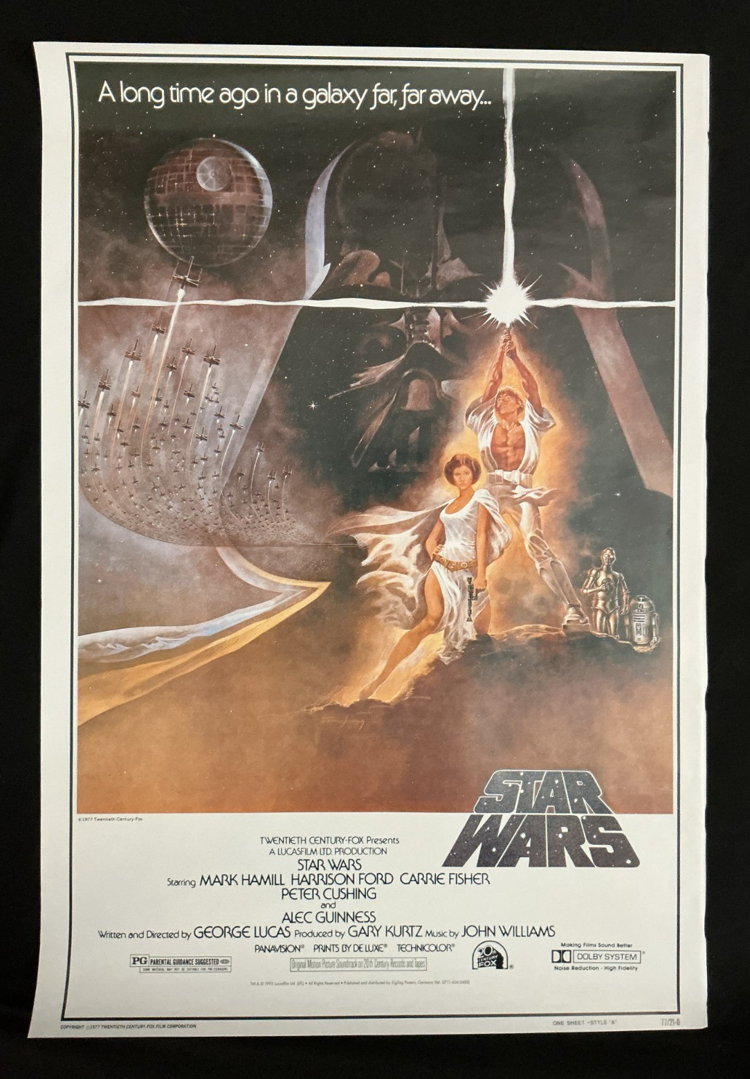 Star Wars 1977 Style A One Sheet Poster 1993 ZigZag Germany Hairy Belt Reprint