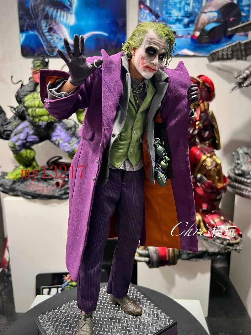 1/4 Heath Ledger Joker Resin Statue Rooted Hair Version 50cm Collectible Model