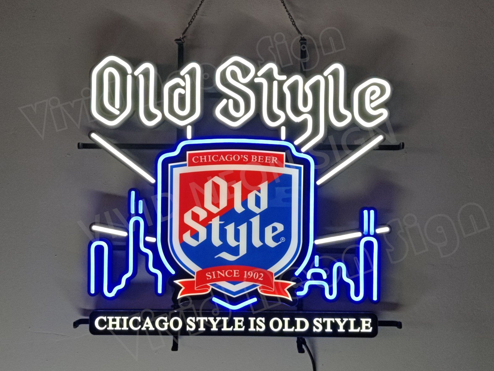 Old Style Beer Chicago City Skyline 24