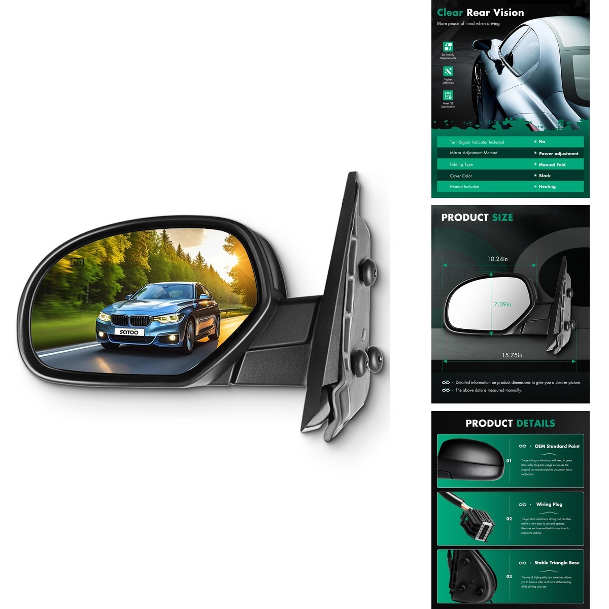 SCITOO Side View Mirror Driver for 2007-2013 Chevy Silverado
