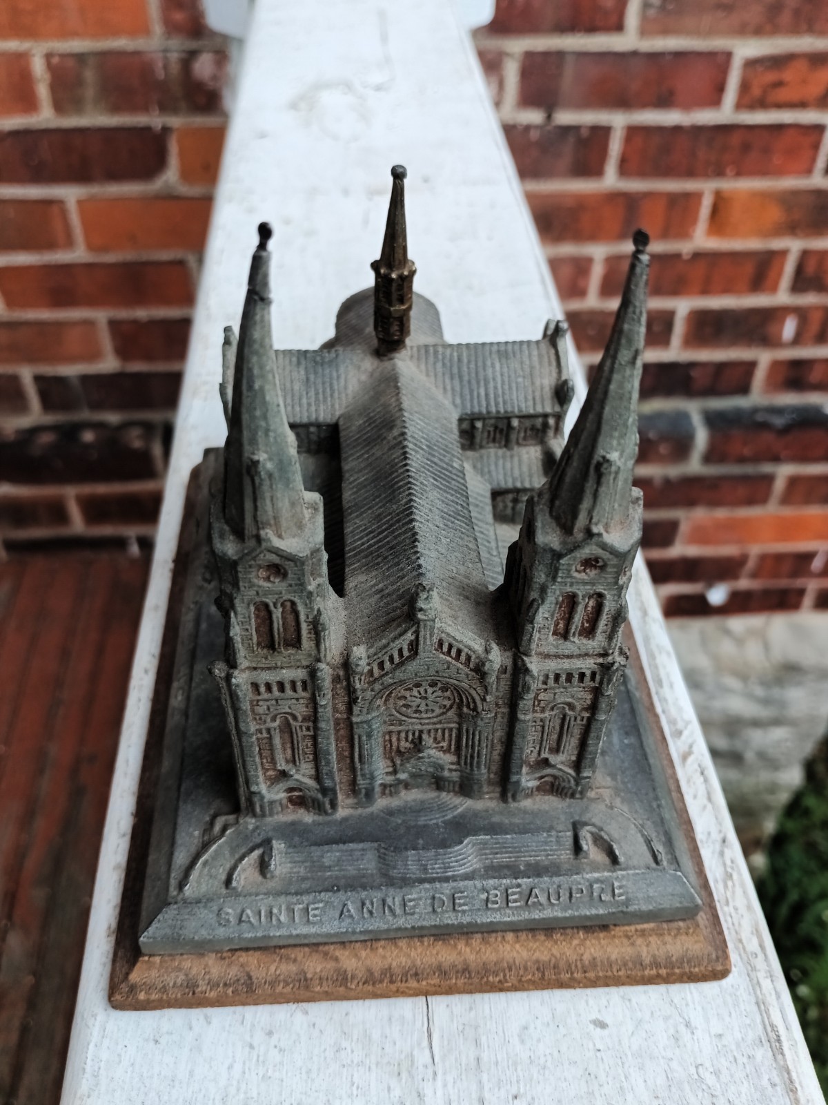 Vintage Cast Metal Music Box Sainte Anne De Beaupre Basilica