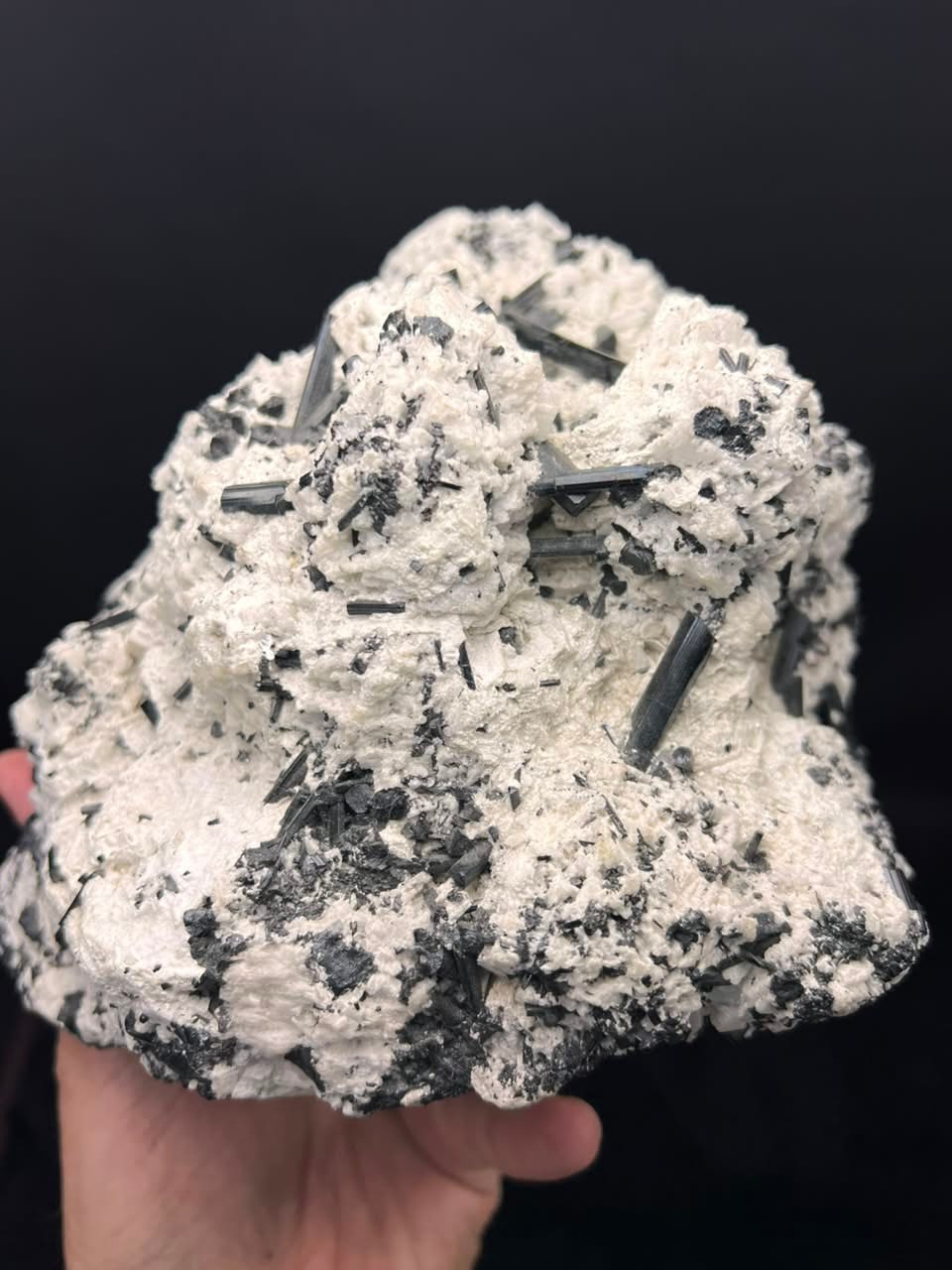 Natural Black Tourmaline crystals with Albite  from Skurdu Pakistan / 2.7 Kg