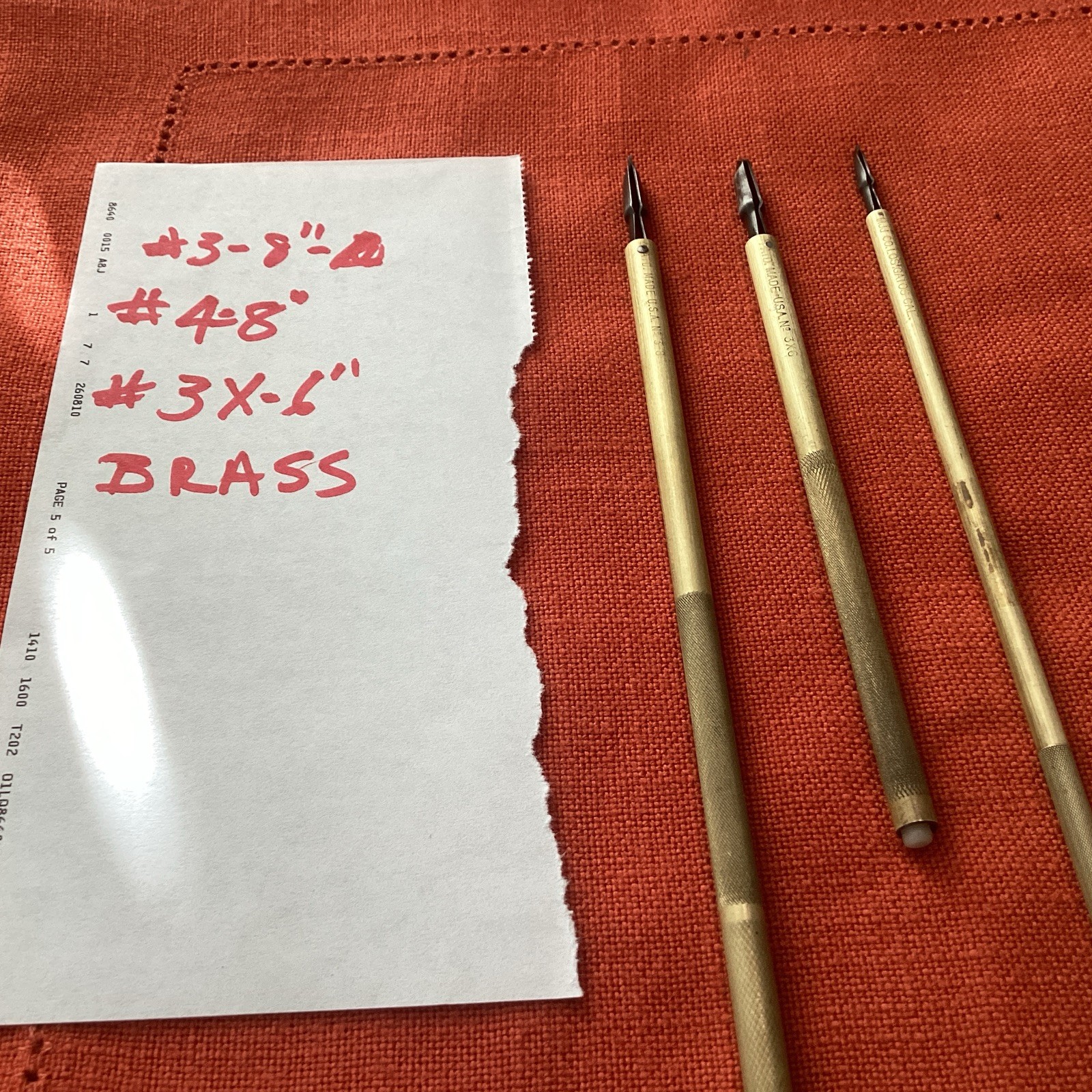 Vintage HJJ Co. ScrewHolding Screwdrivers, Original Brass, #3-8”, #4-8”, #3x-6”
