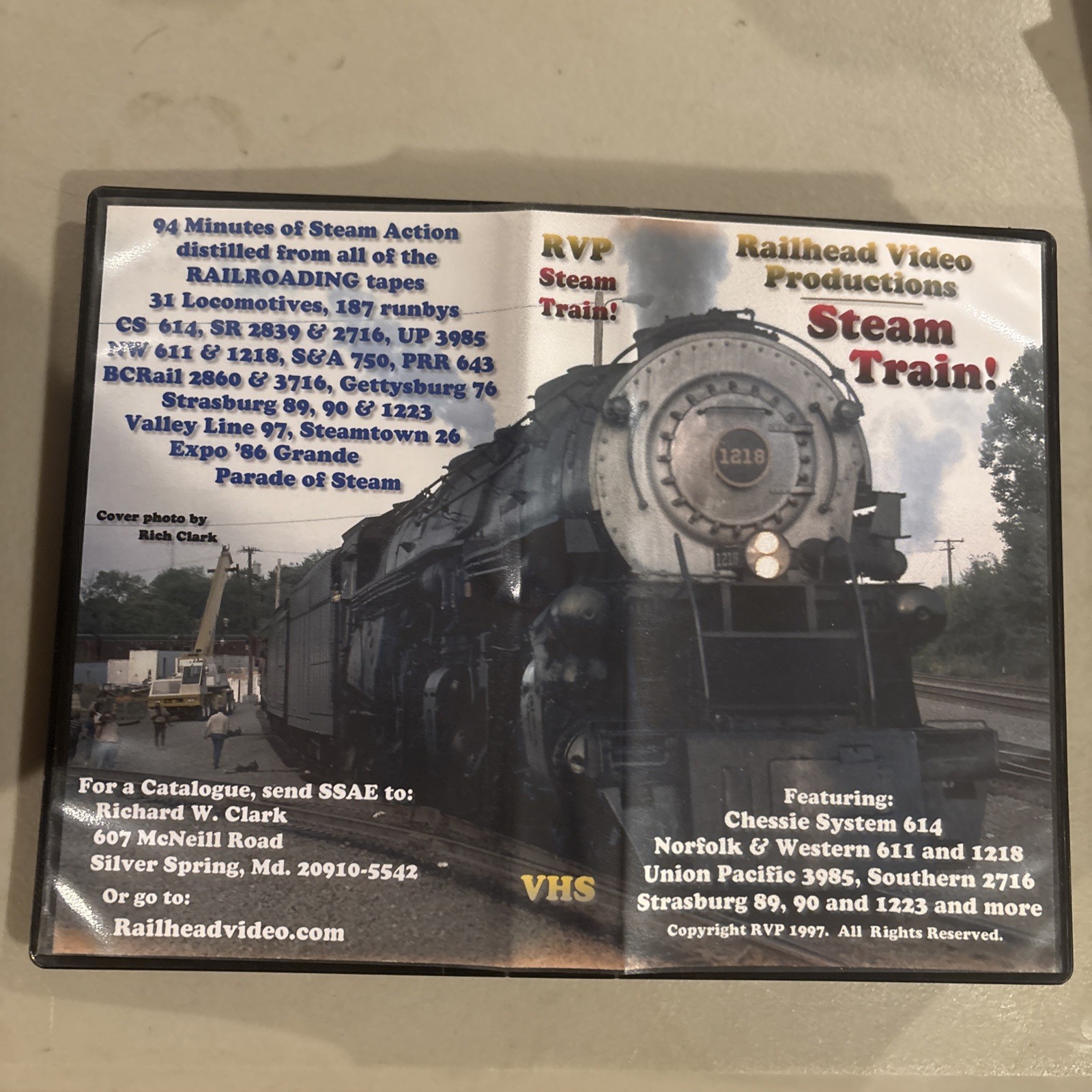 vhs 1997 steam trains locomotives Richard Clark Super Rare 1218 611 3985 & More