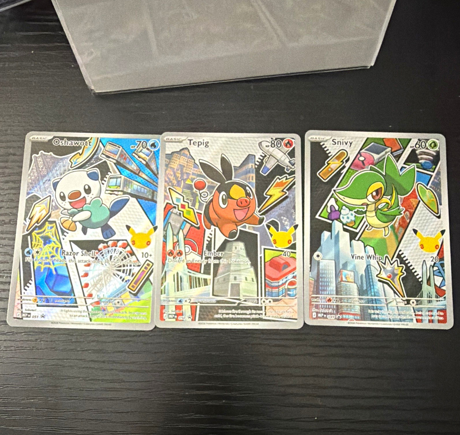Pokémon MEP Oshawott Tepig Snivy Holo 3-Card Lot 049-051 Nintendo 2026
