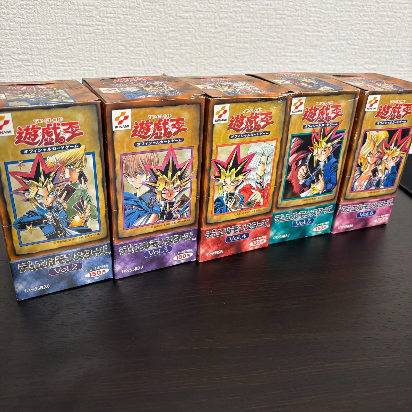 Yu-Gi-Oh 1999 Empty Booster Boxes Vol.2–Vol.6 Opened Vintage Japanese fym0 n4
