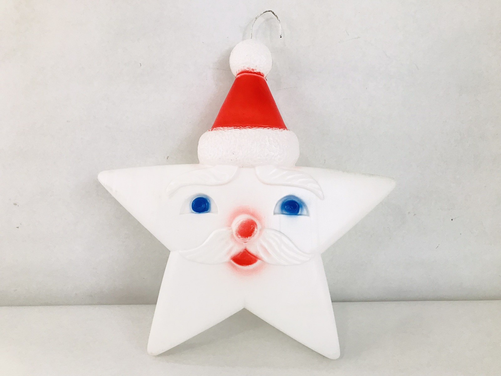 Rare 1991 Union Products 16” Santa Face Star Blow Mold Lighted Vintage