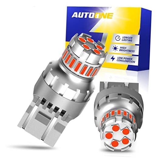 7440 LED Strobe Brake Light Bulb,3000LM Flashing Strobe Blinking LED 7443 Red