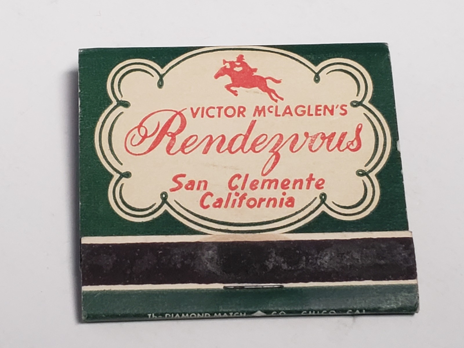 Vtg 1940s Matchbook -Victor McLaglen\'s Rendezvous, San Clemente, CA NEW Unstruck