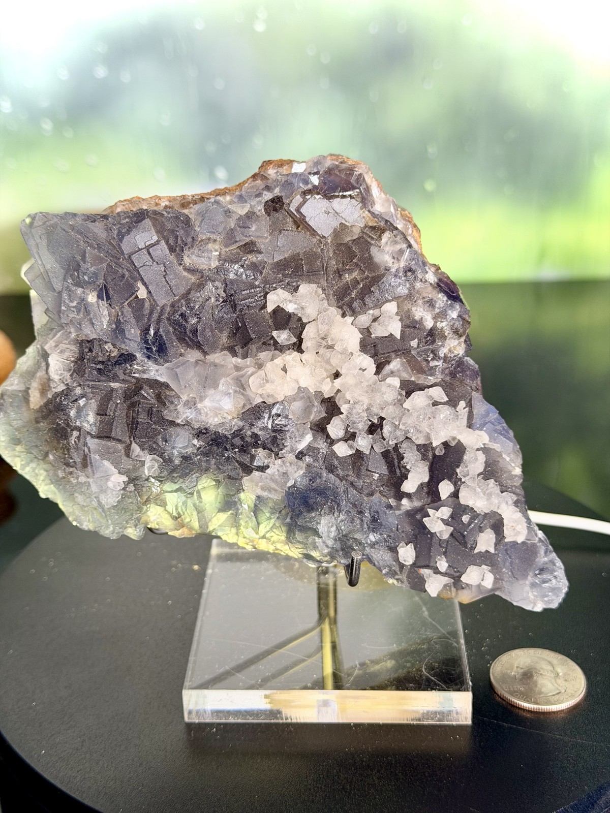 Purple Fluorite with calcite
