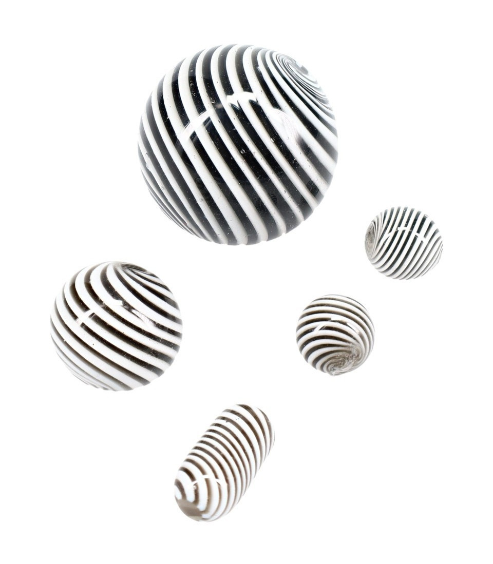 Next-Level Glass Marbles Black and White Hypnotic Swirls