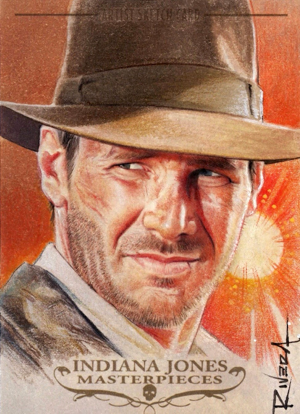 Topps Indiana Jones Masterpieces Sketch Card by Cisco Rivera AP