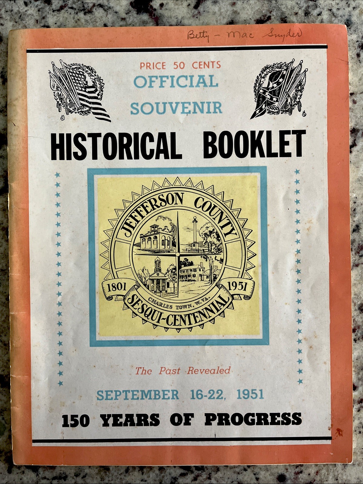 1951 Jefferson County WV Sesqui-Centennial Program Harpers Ferry Shepherdstown