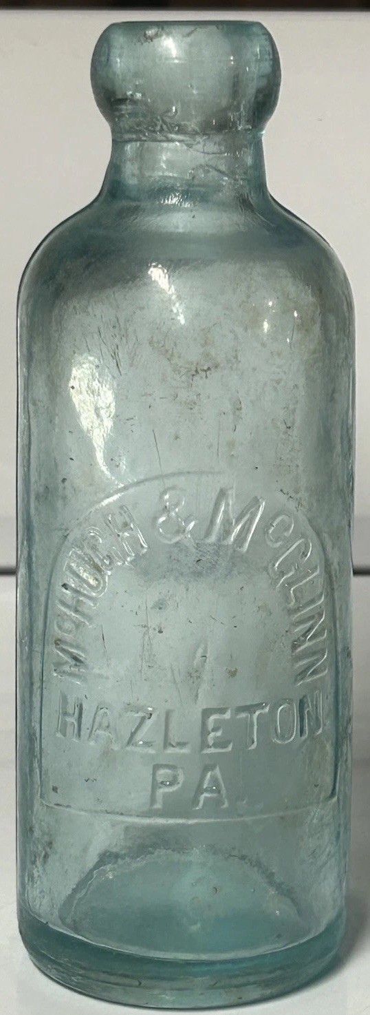 VERY RARE McHugh & McGlinn Tombstone Hutch Hutchinson Hazleton, PA Soda Bottle
