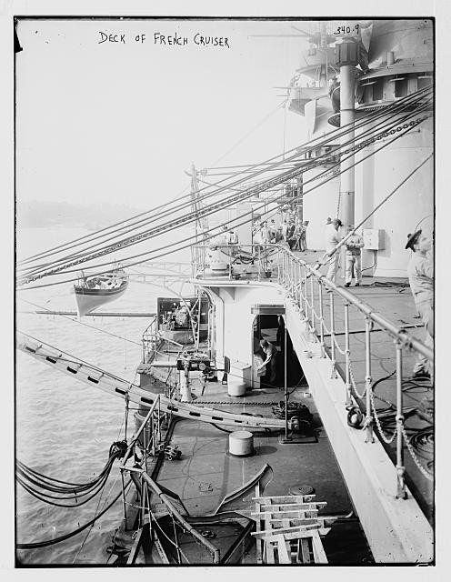 Photo:Deck of French Cruiser