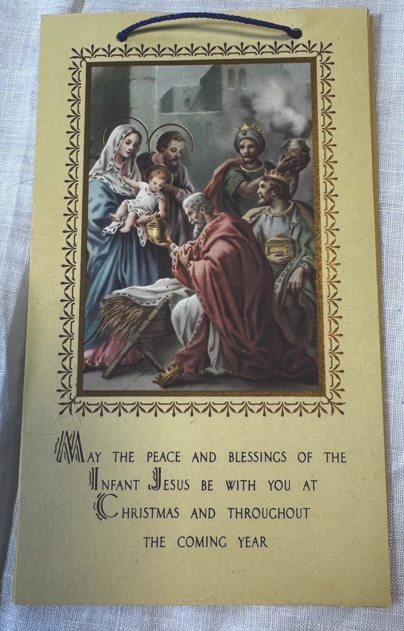Vintage 1959 Catholic Feast and Fast Day Flip Calendar Ptd in Italy W.J.H. Litho