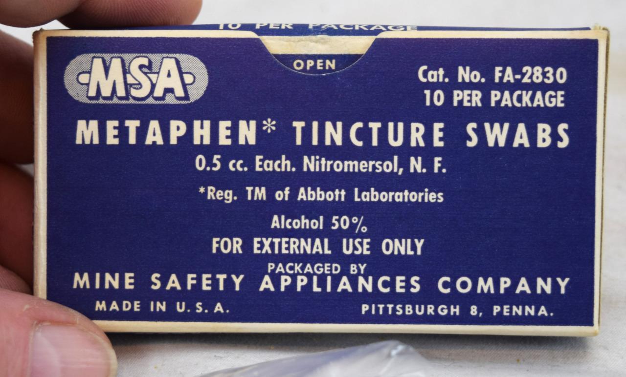 Vintage MSA Metaphen Tincture Swabs NIB Full Box