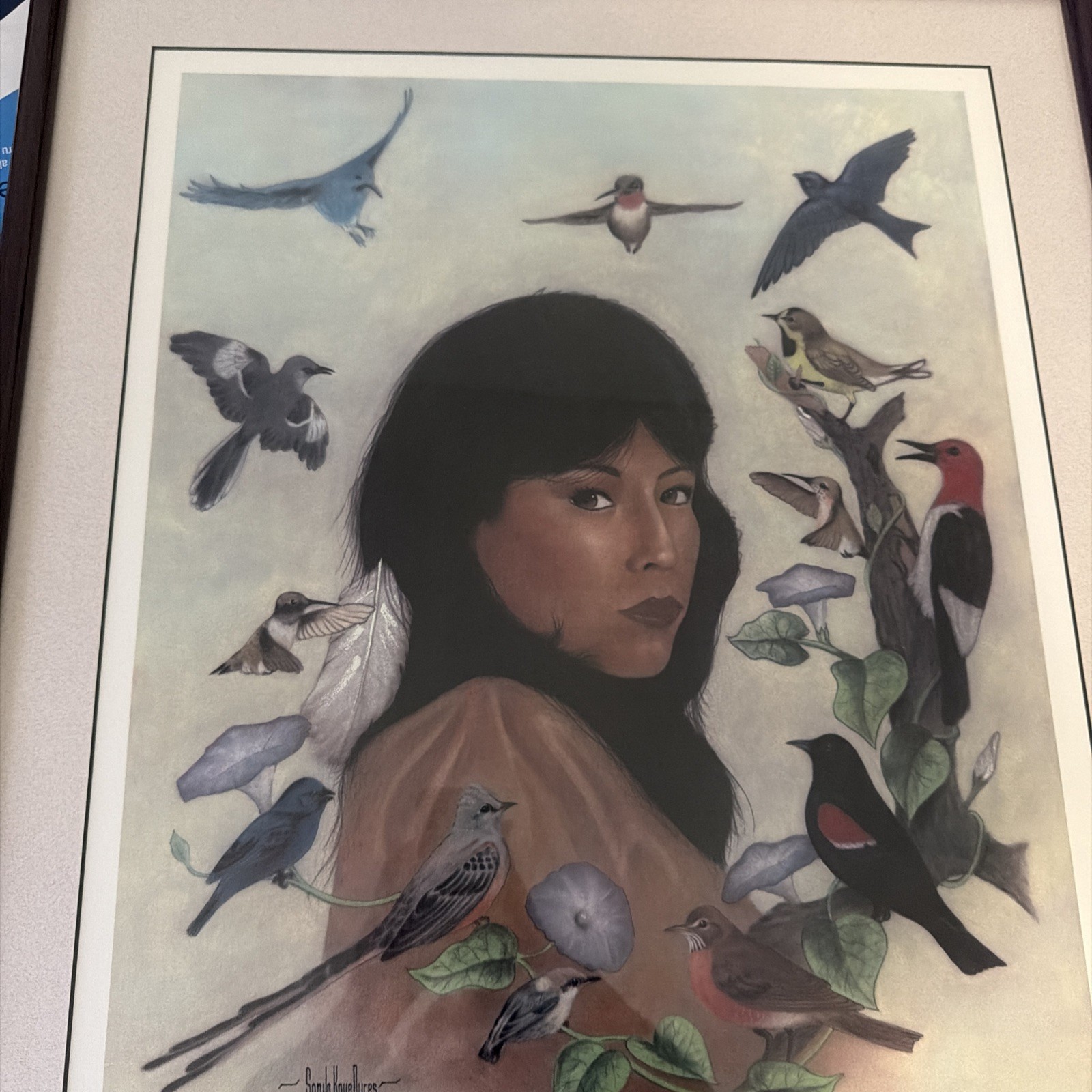 Rechenda signed Number Print Cherokee Master Artist Sonja K Ayres 239/850 framed