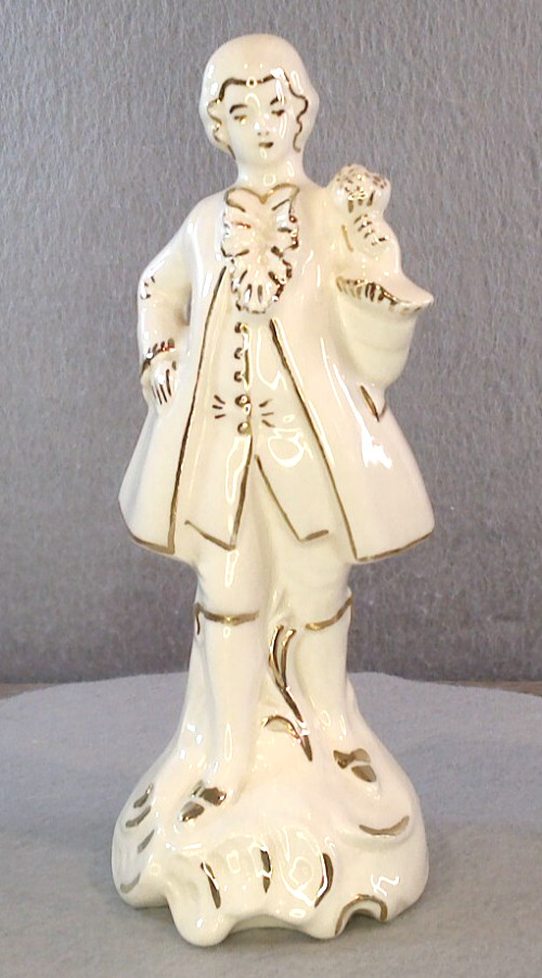 Vtg BrinnCo Rare Porcelain Victorian Man Figurine Made Japan Handpanted GoldLeaf