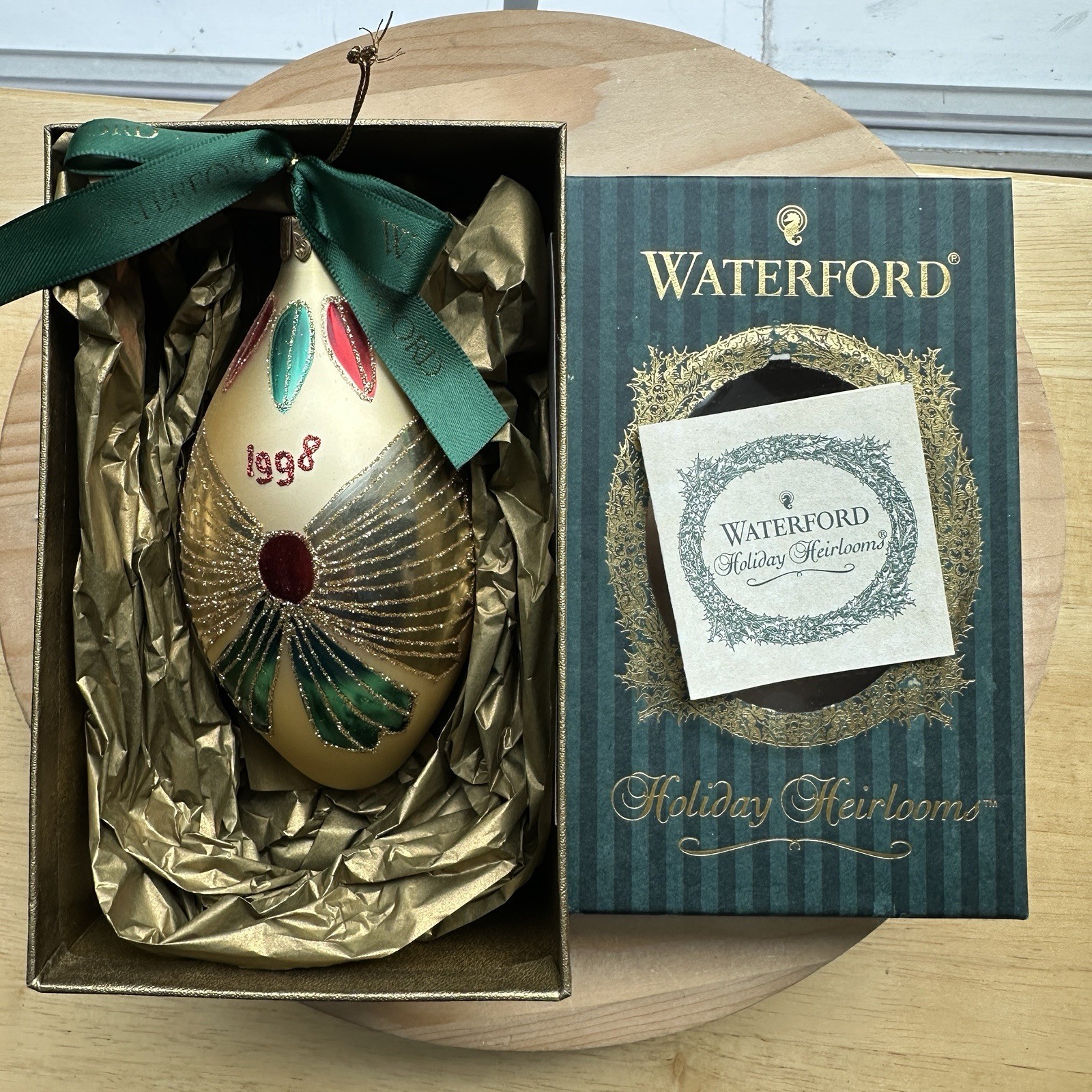 VTG 1998 Dated Waterford LTD Glass Ornament Egg 6