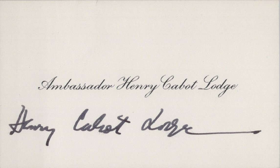 Henry Cabot Lodge Jr.  1902-85 SENATOR MASSACHUSETTS  Signed AUTOGRAPH CUT