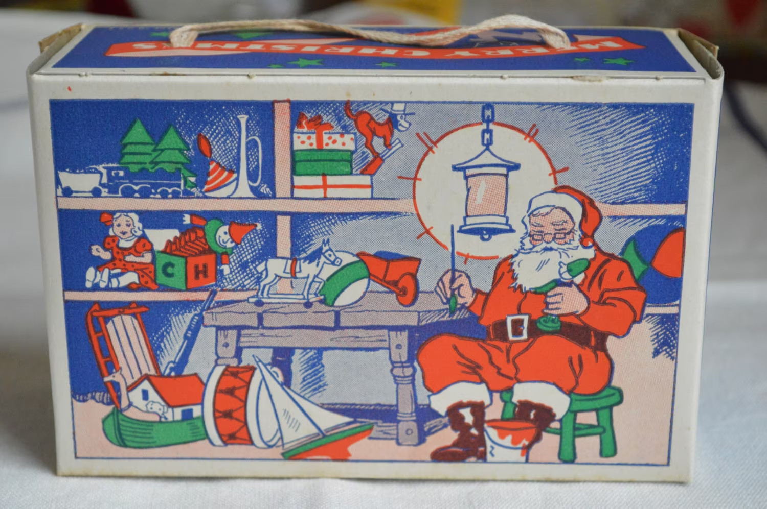 Vintage 1930's Christmas Santa's Workshop Candy Box Never Used