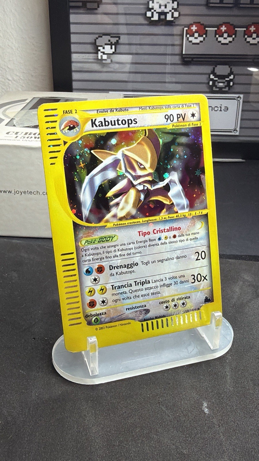 Nintendo Pokemon Kabutops 150/144 90 HP Phase 2 Holographic ITA 2003