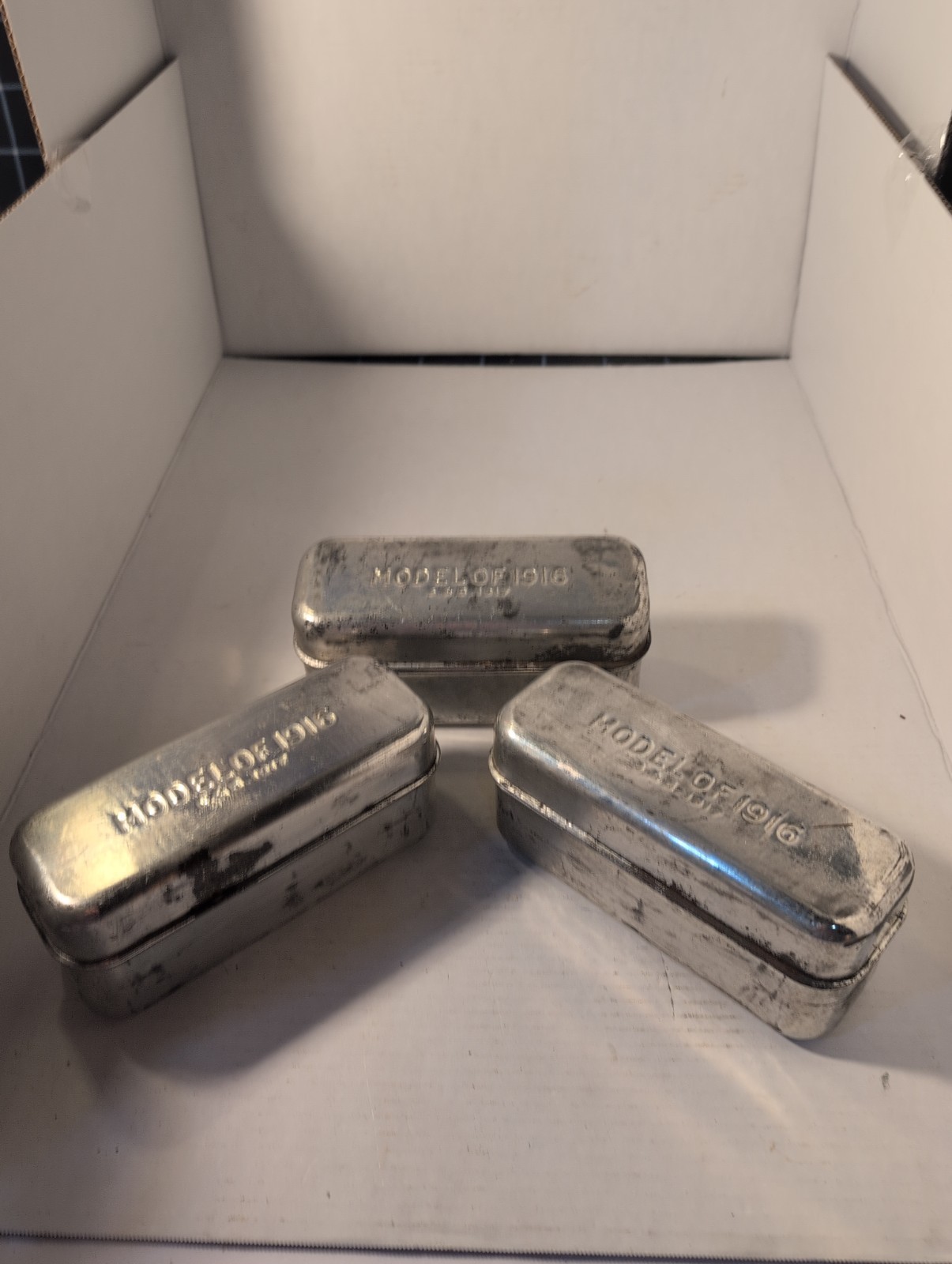 Original WWI U.S. Army Model of 1917 Bacon Ration Tins, Lot of 3 Orrs Hardware