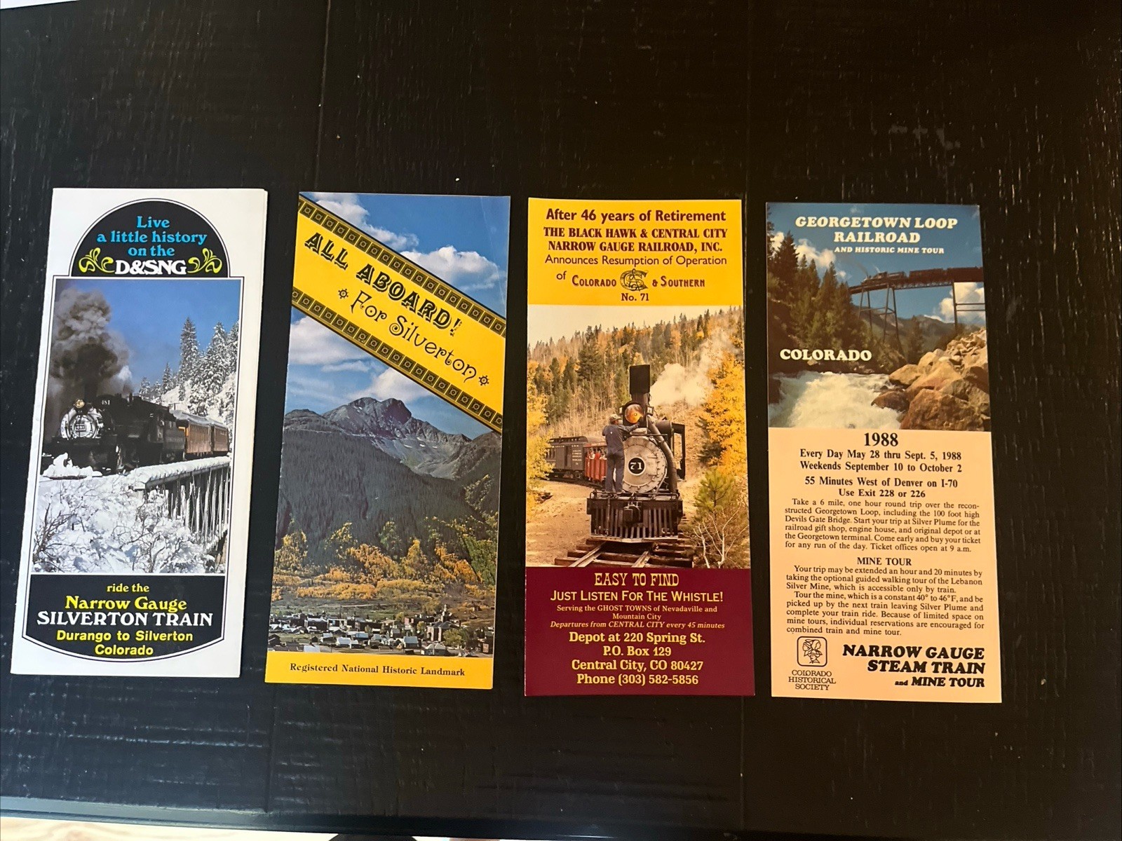 Vintage Lot of 4 Vintage Scenic Railroad Brochures Colorado