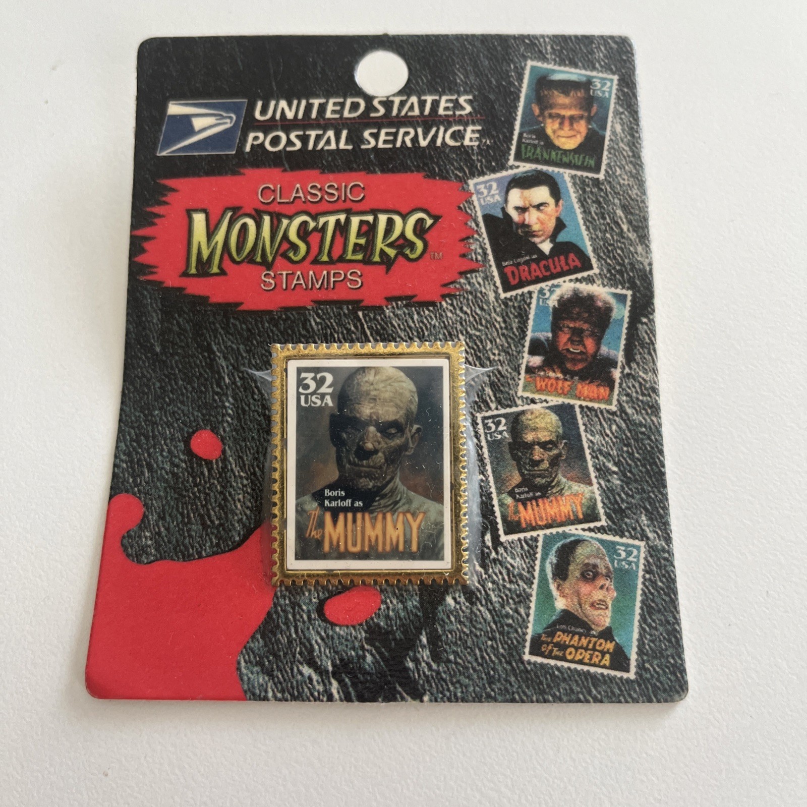 Vintage 1997 USPS Universal Monsters THE MUMMY Thomas Blackshear Stamp Pin