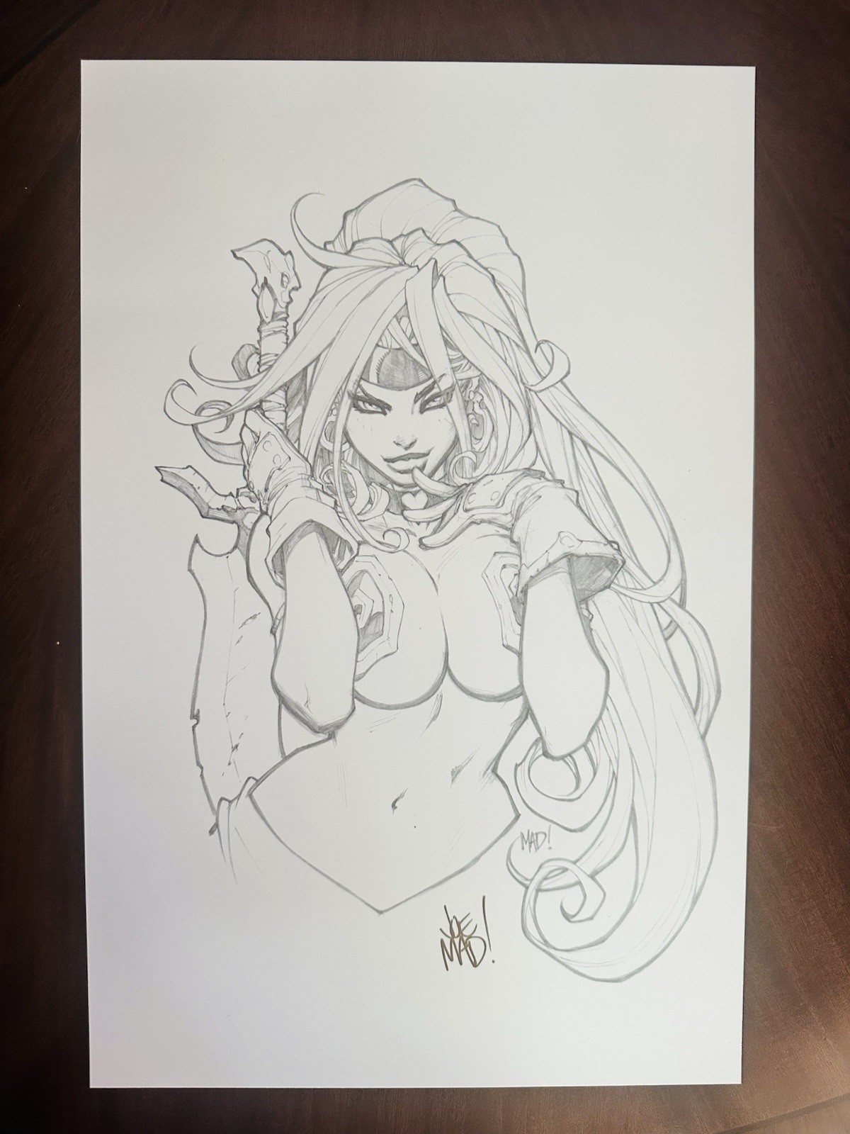 Red Monika / Joe Madureira- Art Print Lithograph-¡11” X 17” Signed