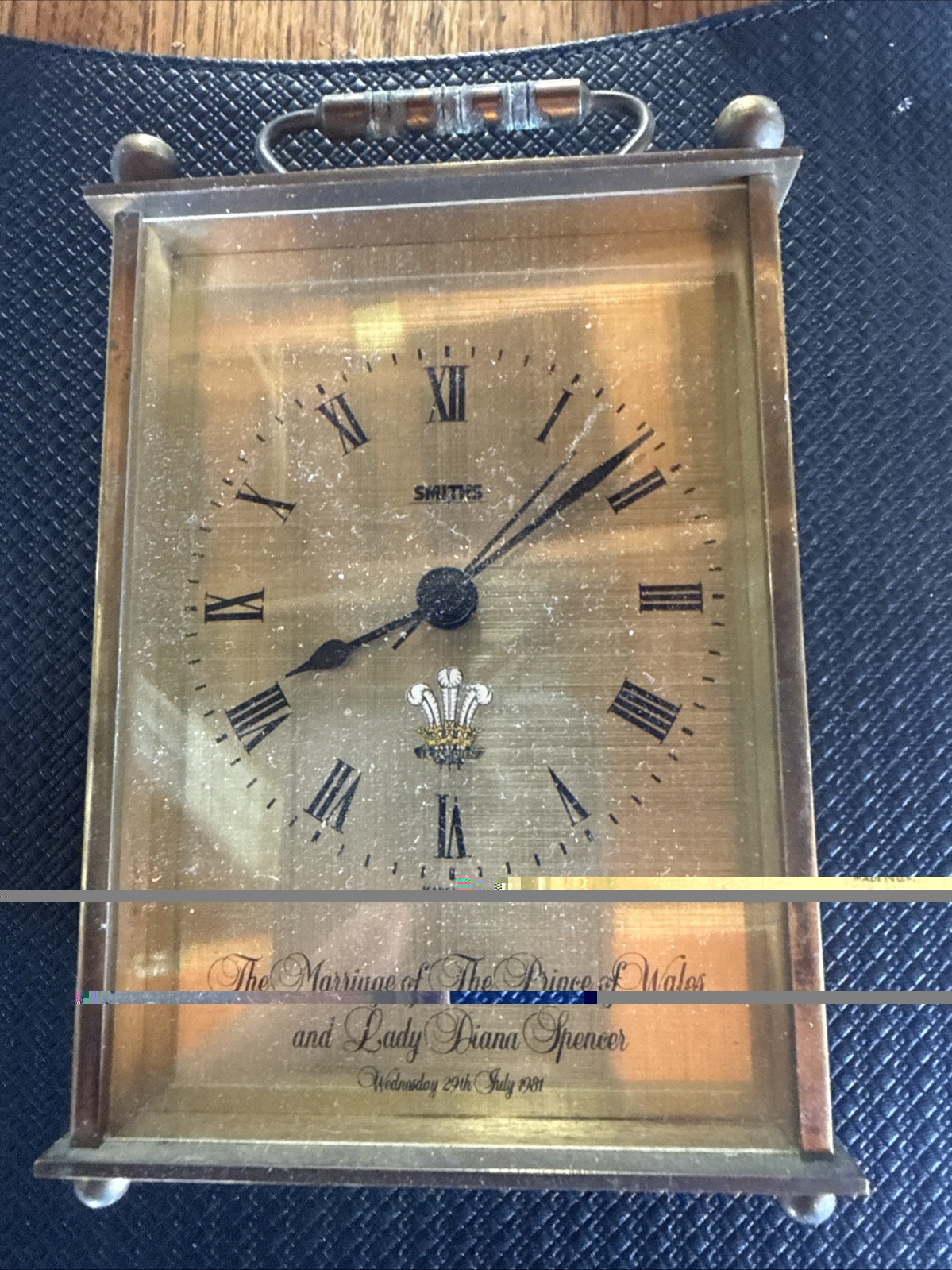 Vintage 1981 Smiths Brass Clock Marriage of Charles & Diana Royal Wedding