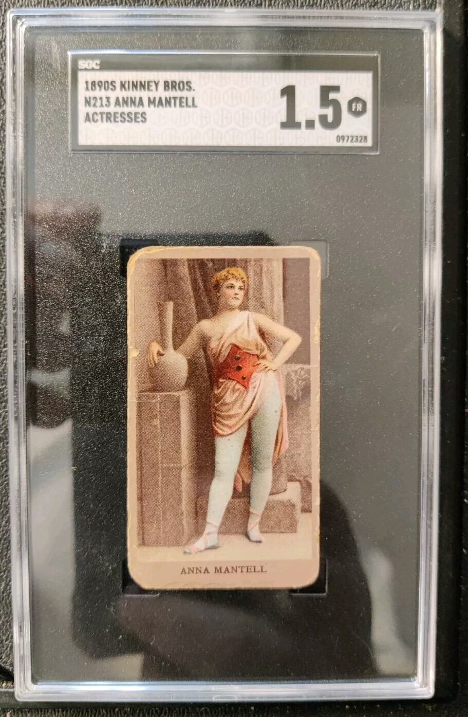 1890s Kinney Bros. N213 Actresses Anna Mantell SGC 1.5 Sweet Caporal Only Graded