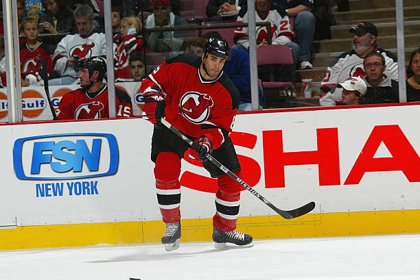 Sean Brown New Jersey Devils skates at a preseason game v th- Ice Hockey Photo