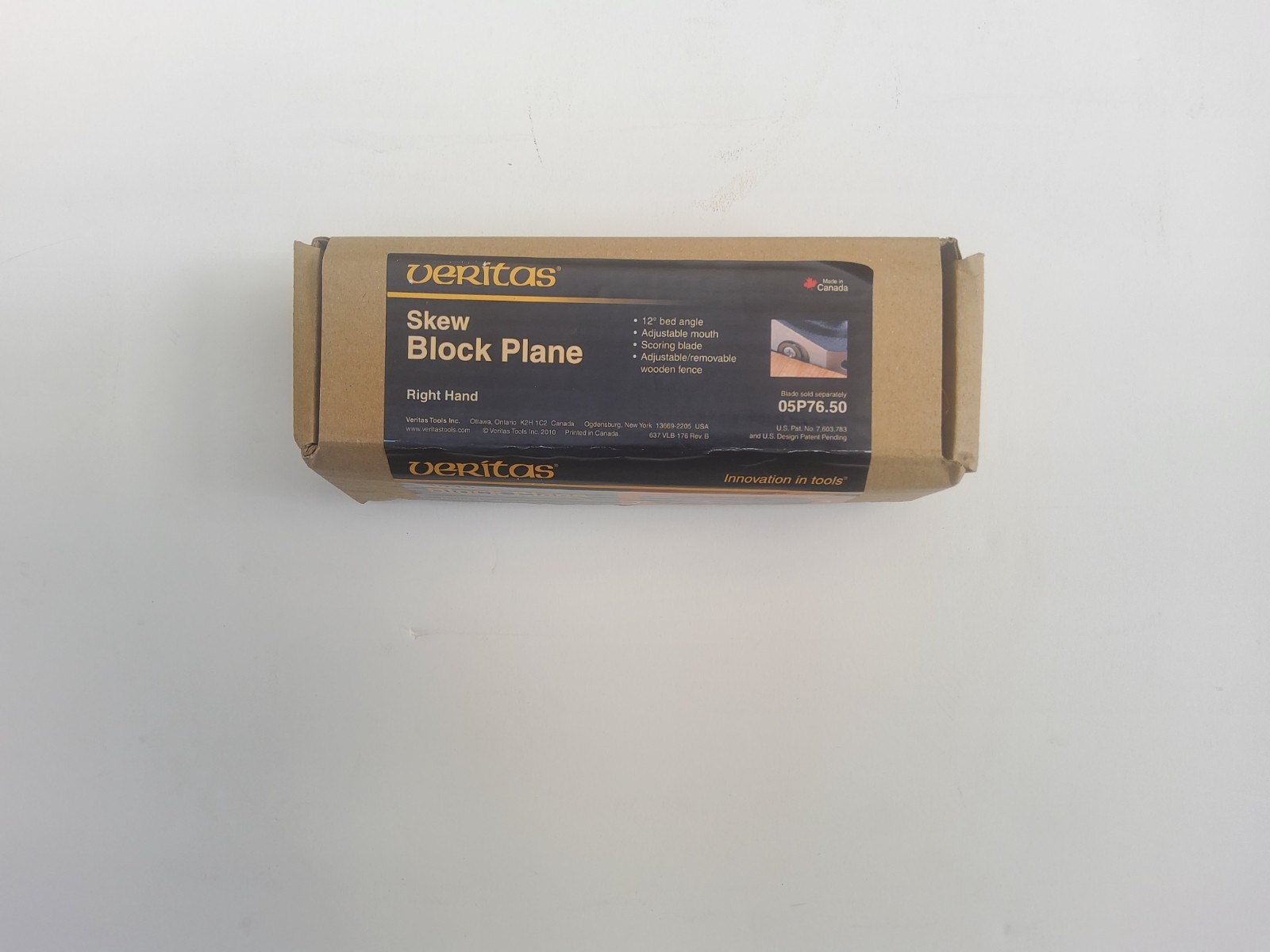 Veritas Lee Valley, Skew block plane, R.H.