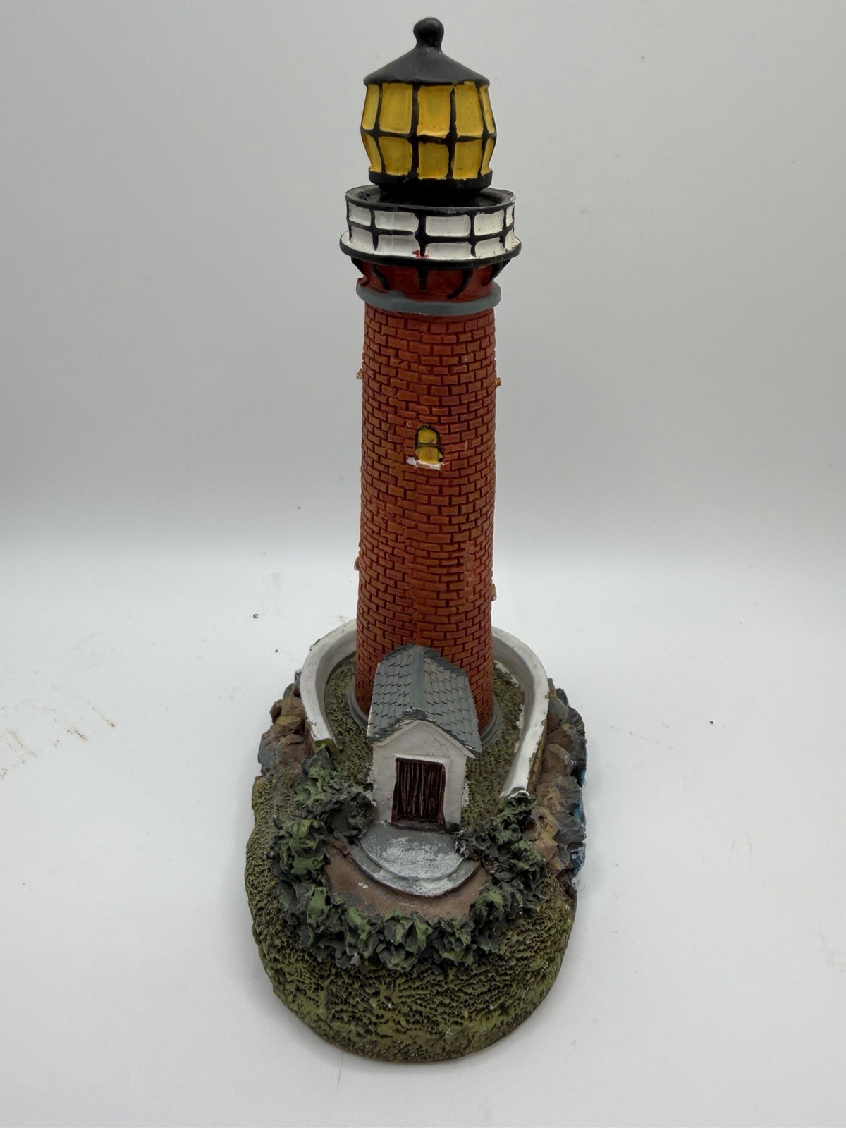 Lighthouse  Figurine Decorative Red w/ House 5 Inch By Tradewind Bay