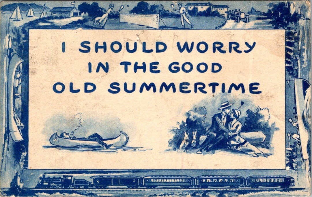 “I Should Worry” Comic Postcard 1914 PA Postmark Bernice Message Gravure