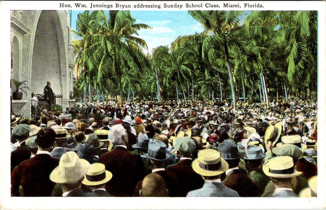 Miami, FL Florida HON. WM JENNINGS BRYAN~Sunday School~Religion ca1920s Postcard